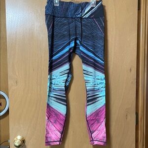 lululemon athletica Multicolor Abstract Print Leggings - Pink, Blue, Black